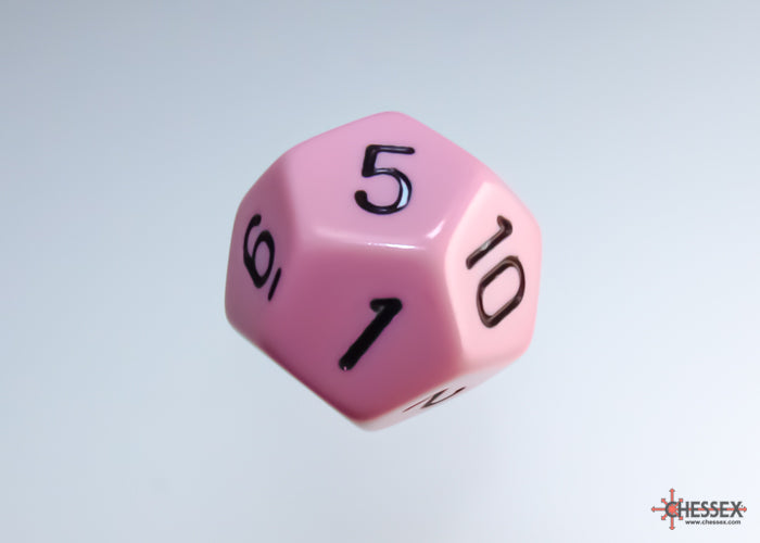 Chessex - Opaque Pastel Pink/black Polyhedral 7-Dice Set