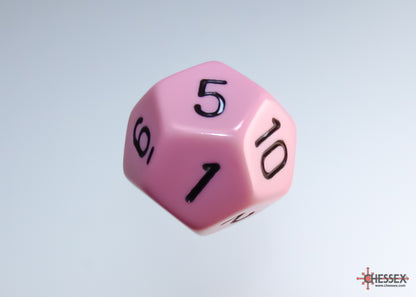 Chessex - Opaque Pastel Pink/black Polyhedral 7-Dice Set