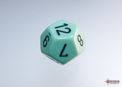 Chessex - Opaque Pastel Green/black Polyhedral 7-Dice Set