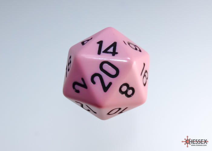 Chessex - Opaque Pastel Pink/black Polyhedral 7-Dice Set