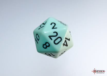 Chessex - Opaque Pastel Green/black Polyhedral 7-Dice Set