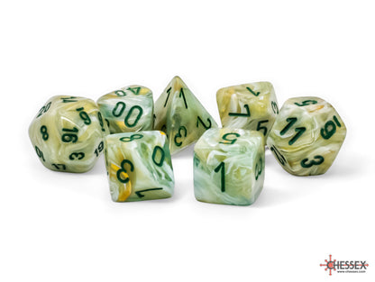 Chessex - Marble Mega-hedral™ Green/dark green 7-Die Set