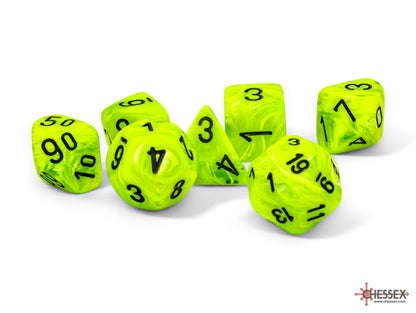 Chessex - Vortex® Mega-hedral™ Bright Green/black 7-Die Set