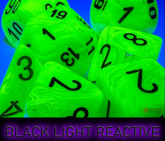 Chessex - Vortex® Mega-hedral™ Bright Green/black 7-Die Set