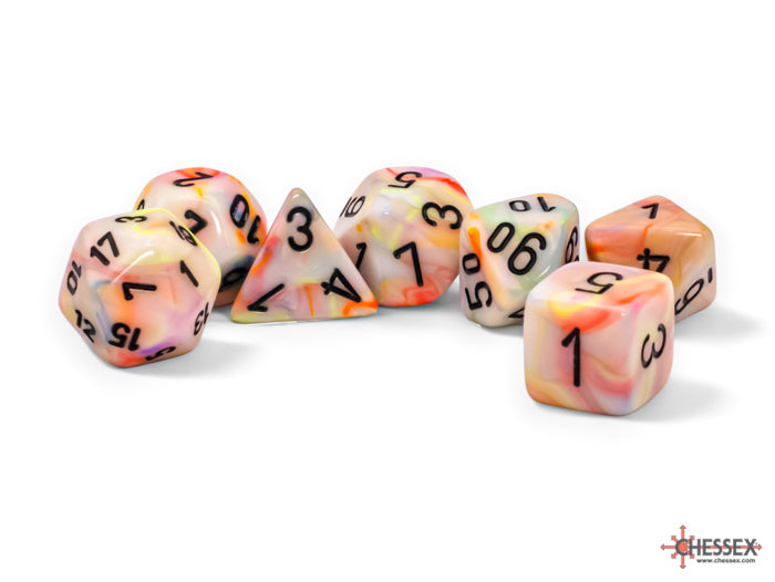 Chessex - Festive® Mega-hedral™ Circus™/black 7-Die Polyhedral Dice Set