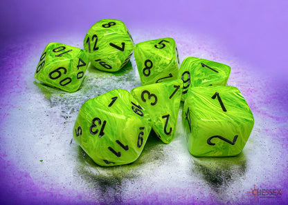 Chessex - Vortex® Mega-hedral™ Bright Green/black 7-Die Set