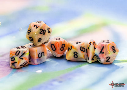 Chessex - Festive® Mega-hedral™ Circus™/black 7-Die Polyhedral Dice Set
