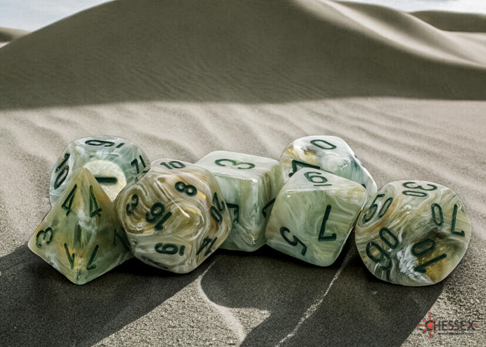 Chessex - Marble Mega-hedral™ Green/dark green 7-Die Set