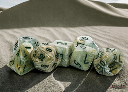 Chessex - Marble Mega-hedral™ Green/dark green 7-Die Set