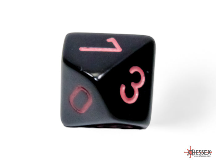 Chessex - Opaque Black/pink Polyhedral 7-Dice Set