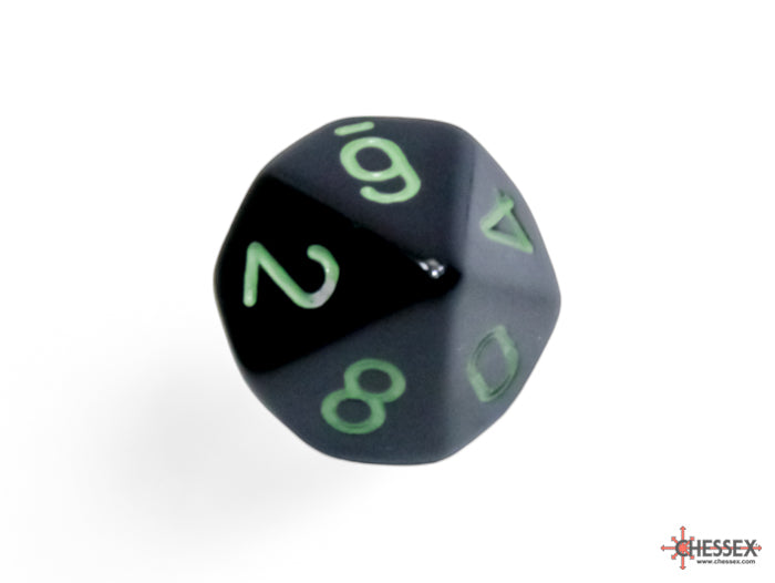 Chessex - Opaque Black/green Polyhedral 7-Dice Set