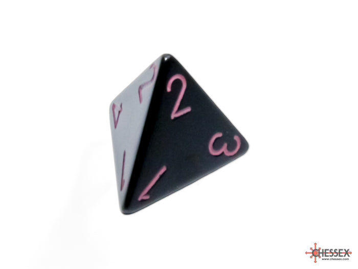 Chessex - Opaque Black/pink Polyhedral 7-Dice Set