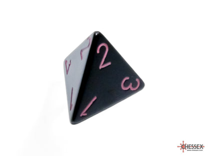 Chessex - Opaque Black/pink Polyhedral 7-Dice Set