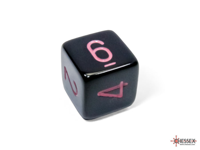 Chessex - Opaque Black/pink Polyhedral 7-Dice Set