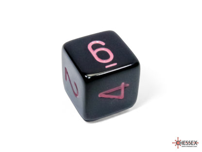 Chessex - Opaque Black/pink Polyhedral 7-Dice Set
