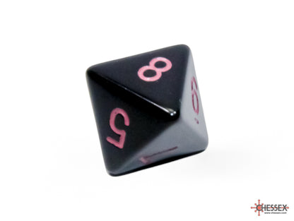 Chessex - Opaque Black/pink Polyhedral 7-Dice Set