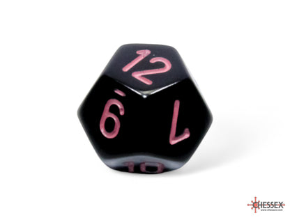 Chessex - Opaque Black/pink Polyhedral 7-Dice Set