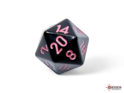 Chessex - Opaque Black/pink Polyhedral 7-Dice Set