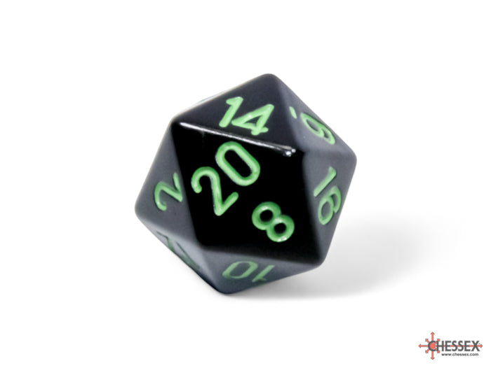 Chessex - Opaque Black/green Polyhedral 7-Dice Set