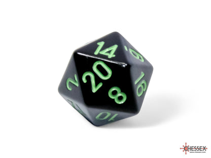 Chessex - Opaque Black/green Polyhedral 7-Dice Set