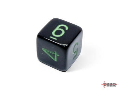Chessex - Opaque Black/green Polyhedral 7-Dice Set