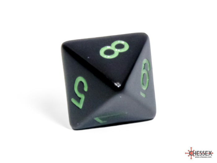 Chessex - Opaque Black/green Polyhedral 7-Dice Set