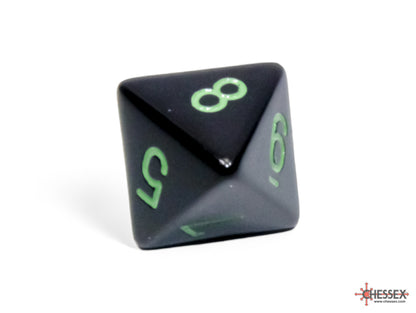 Chessex - Opaque Black/green Polyhedral 7-Dice Set