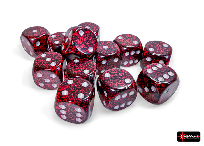 Chessex - Speckled Silver Volcano 16mm d6 Dice Block (12 dice)