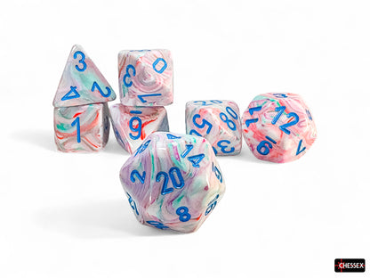 Chessex - Festive Mega-hedral Pop Art/blue 7-Die Set