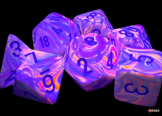 Chessex - Festive Mega-hedral Pop Art/blue 7-Die Set