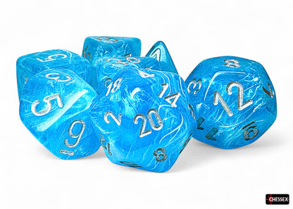 Chessex - Luminary Mega-hedral Sky/silver Luminary 7-Die Set