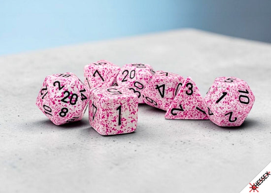 Chessex Speckled Pink Polyhedral 7-Dice Set