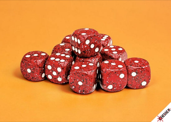 Chessex Speckled Lava Stone 16mm d6 Dice Block (12 Dice)