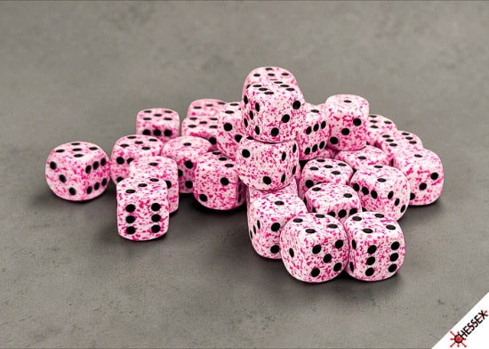 Chessex Speckled Pink 12mm d6 Dice Block (36 Dice)