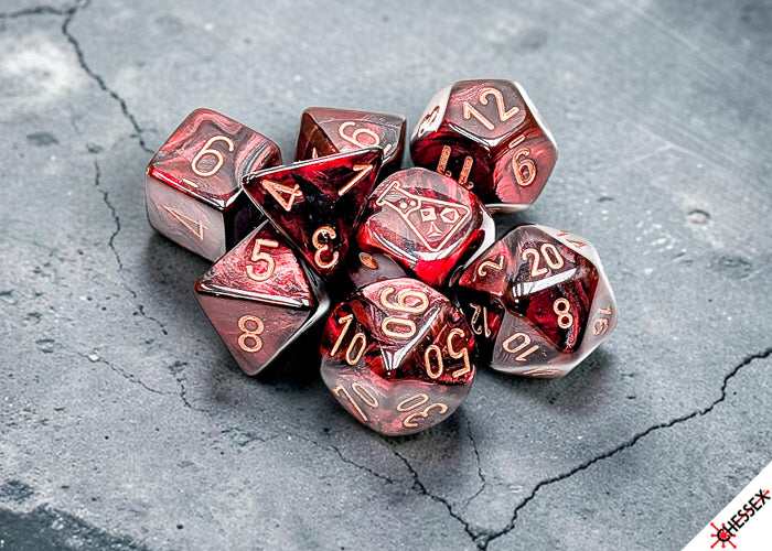 Chessex Lab Dice - Lustrous Gothic Polyhedral 7-Dice Set (with bonus die)