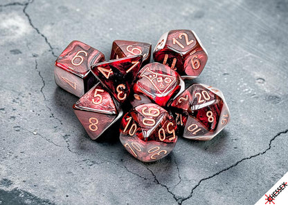 Chessex Lab Dice - Lustrous Gothic Polyhedral 7-Dice Set (with bonus die)