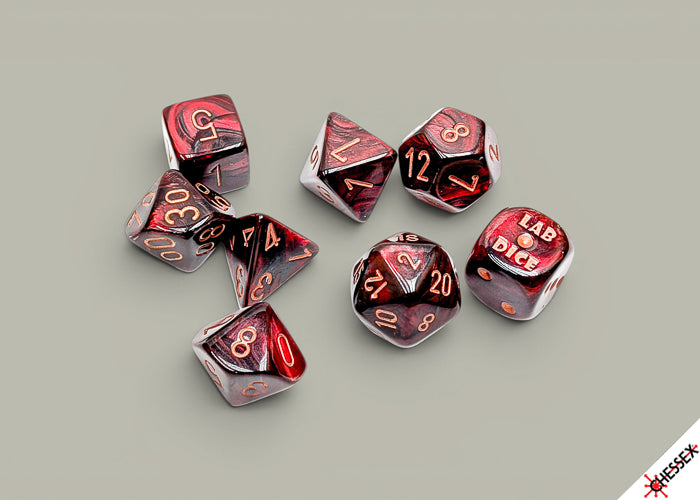 Chessex Lab Dice - Lustrous Gothic Polyhedral 7-Dice Set (with bonus die)