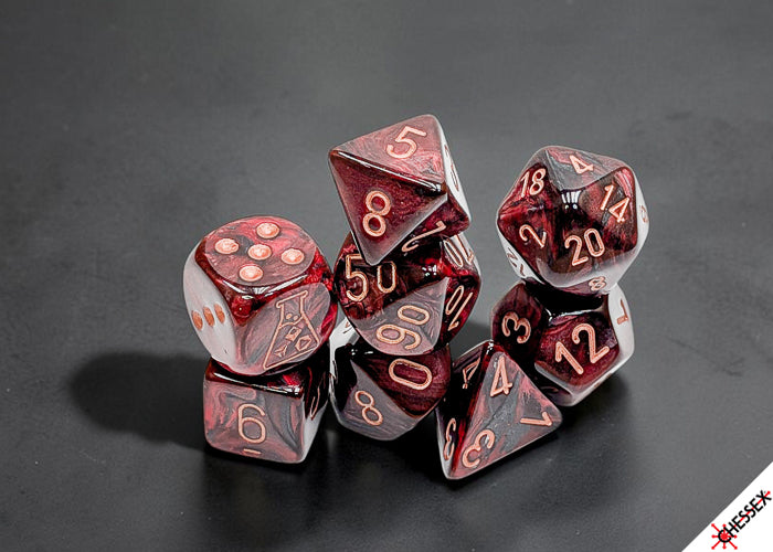 Chessex Lab Dice - Lustrous Gothic Polyhedral 7-Dice Set (with bonus die)