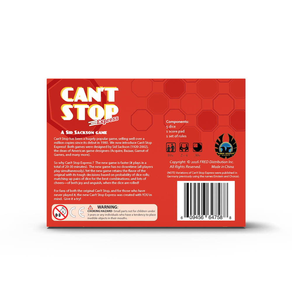 Can't Stop Express - A Fast Dice Game - Eagle Gryphon Games