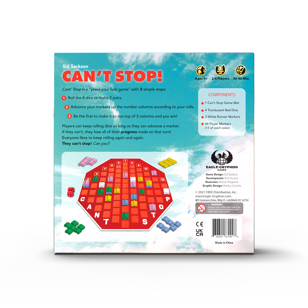 Can't Stop! - Revised Edition Press Your Luck Dice Game - Eagle Gryphon Games