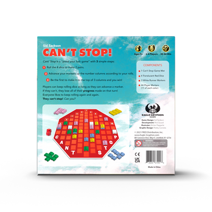 Can't Stop! - Revised Edition Press Your Luck Dice Game - Eagle Gryphon Games