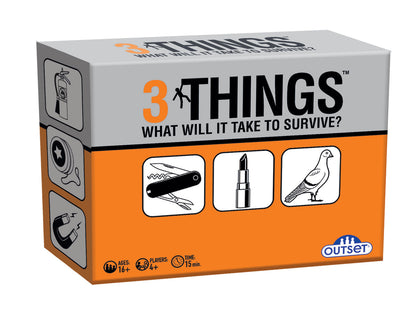3 Things - What Will It Take to Survive? Party Game - Outset Media