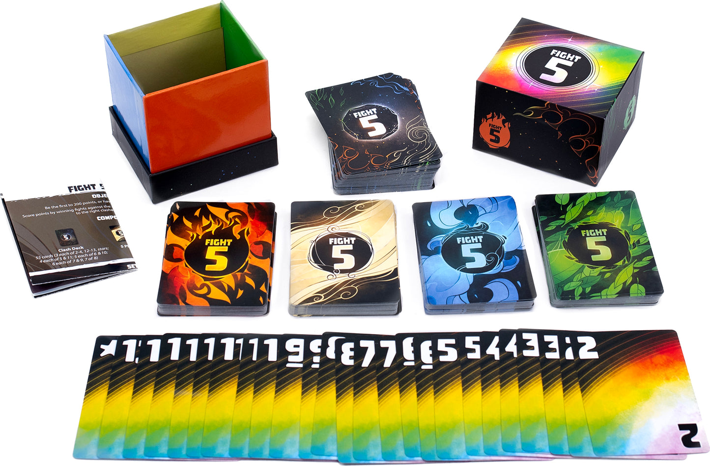 Fight 5 - A Colorful take on a classic War-Style Card Game -  Chip Theory Games