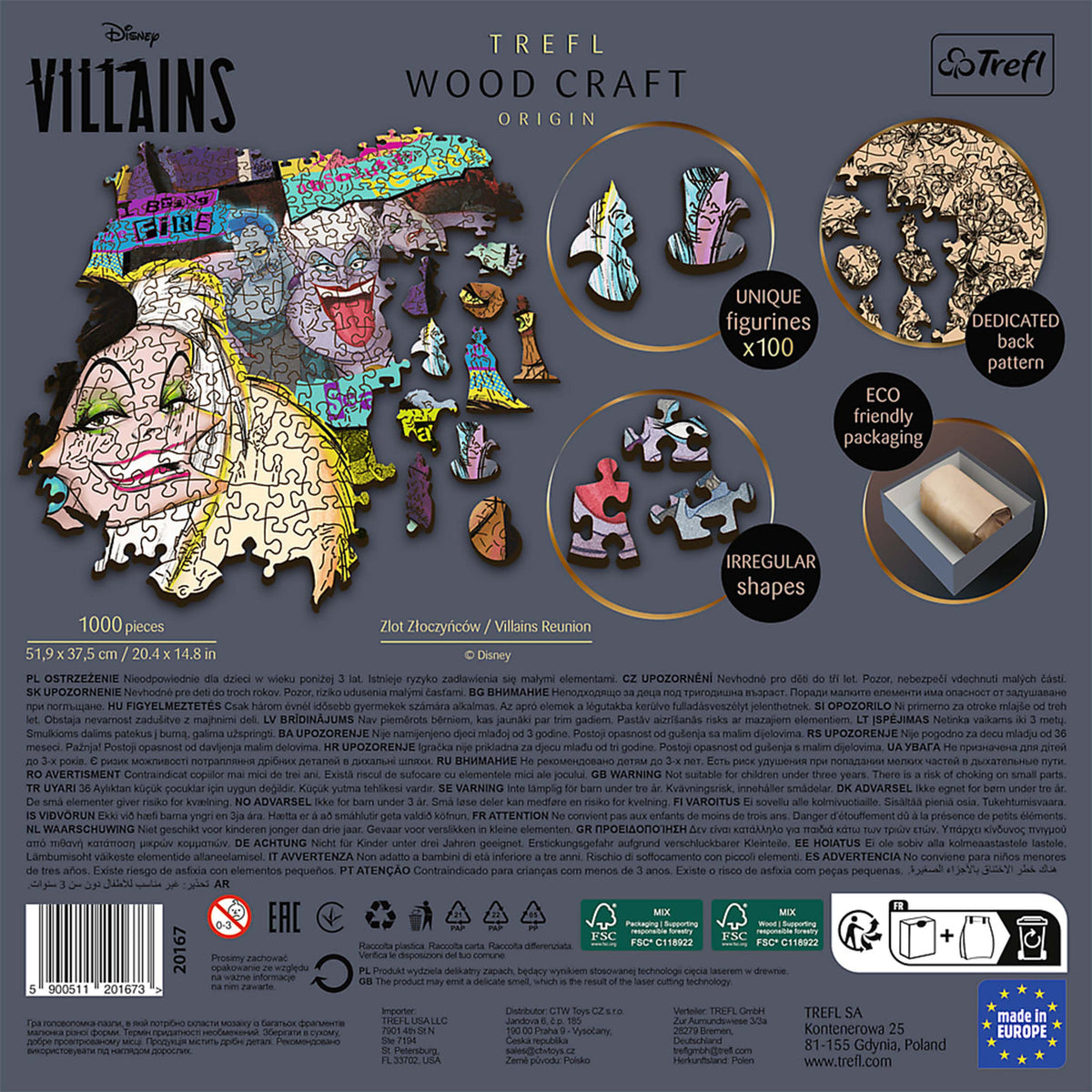 Puzzle: Woodcraft: Disney Villains 1000 Piece