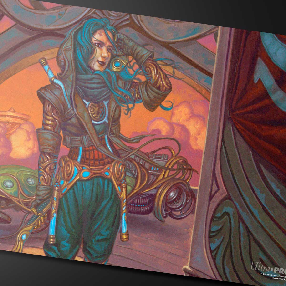Magic: The Gathering - Aetherdrift - Sita Varma, Masked Racer - Playmat - Ultra Pro closeup