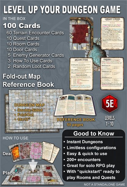 Dungeon Designers' Deck: Deal Your Own Dungeon - Loke Battle Mats
