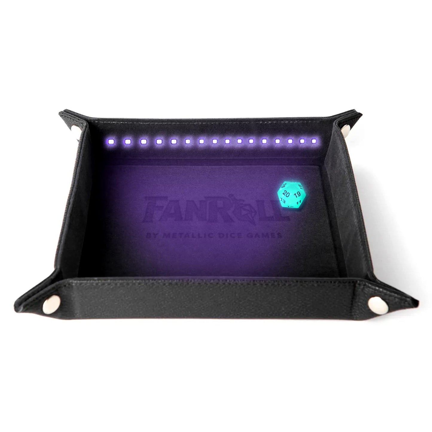 Shadowlight Dice Tray - Blacklight Dice Tray with Blacklight d20: Black - Fanroll Dice