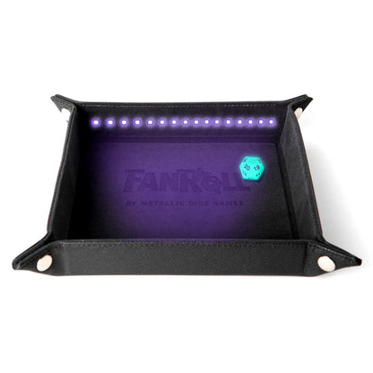 Shadowlight Dice Tray - Blacklight Dice Tray with Blacklight d20: Black - Fanroll Dice