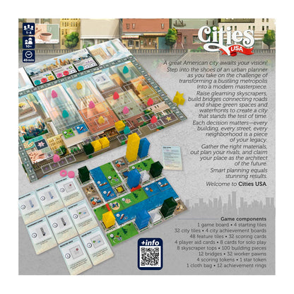 CITIES USA - Urban Planning board Game - Devir Games