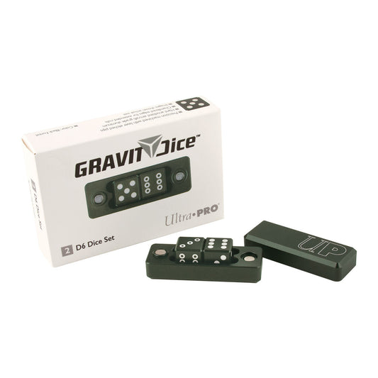 Ultra Pro - Gravity Dice Precision Set - 16mm D6 Set of 2 + Case - Black Forest Gray